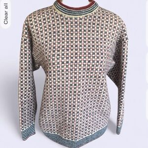 Vintage Knitwear Red White Blue Vintage Wool Sweater USA